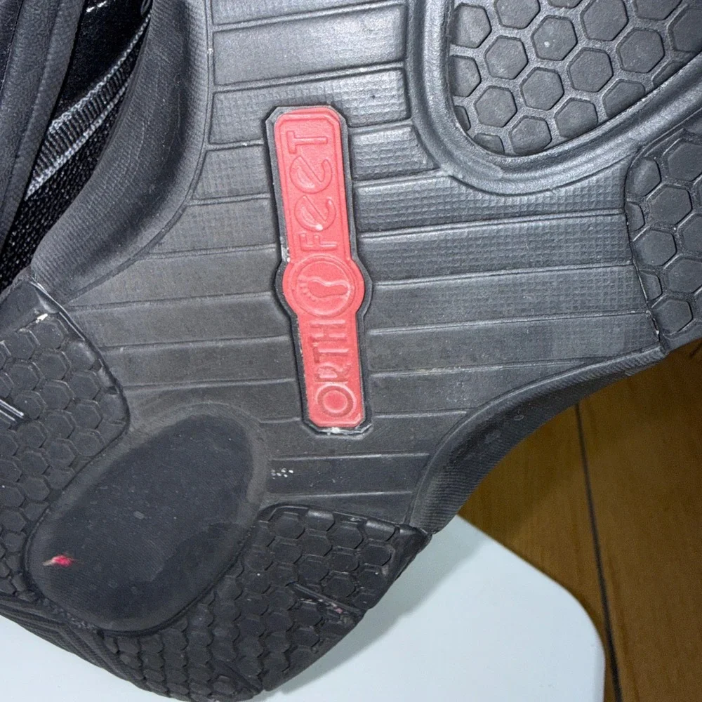 Orthofeet 611 Sprint Mens Athletic Shoes Black Mesh Sneakers Size 12 D Medium